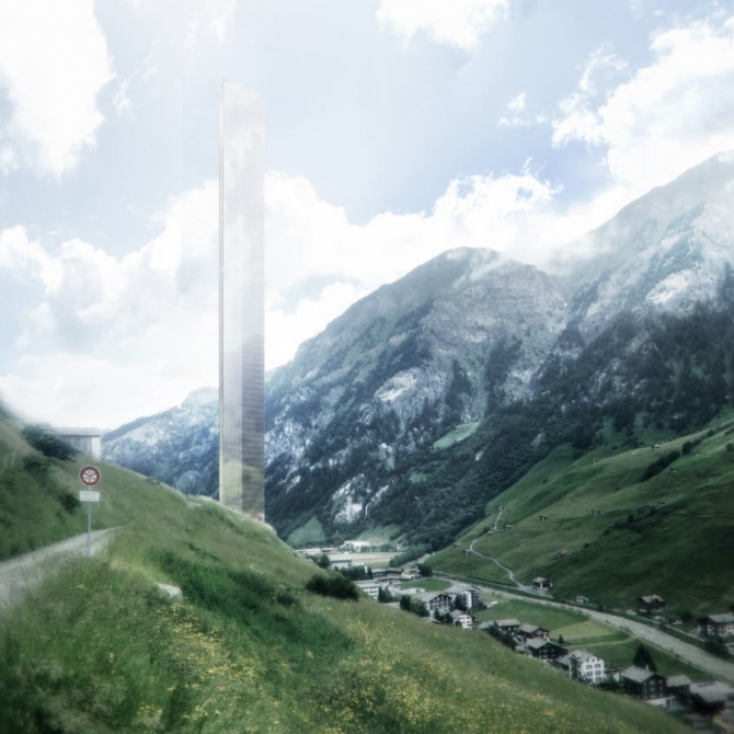 Une tour de 381m de haut dans les Alpes suisses